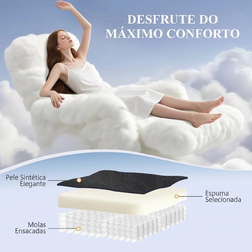 Poltrona Relax Reclinável Elétrica Elevatória em Couro PU com Controlo Remoto, Assento com Molas, Apoio para os Pés, Cinzento