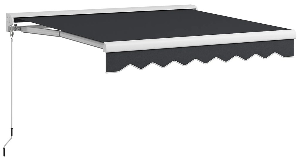Outsunny Toldo Retrátil Elétrico ou Manual 250x200 cm Toldo Portátil para Varanda com Controlo Remoto Manivela Manual Cinzento Escuro