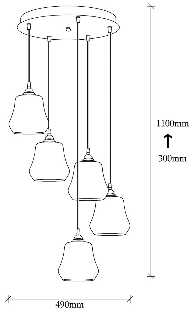 Candeeiro Suspenso Gold – Dourado e Preto – 49 x 49 cm