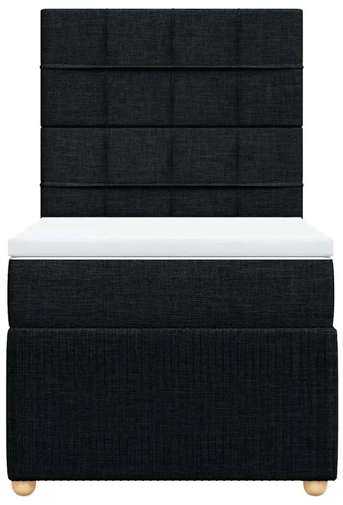 Cama com molas/colchão 90x190 cm tecido preto
