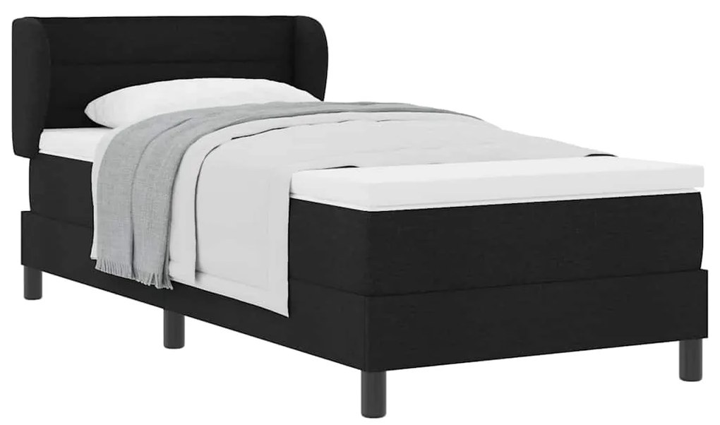 Cama Box Spring com Colchão vidaXL Preta 100x200 cm em Tecido