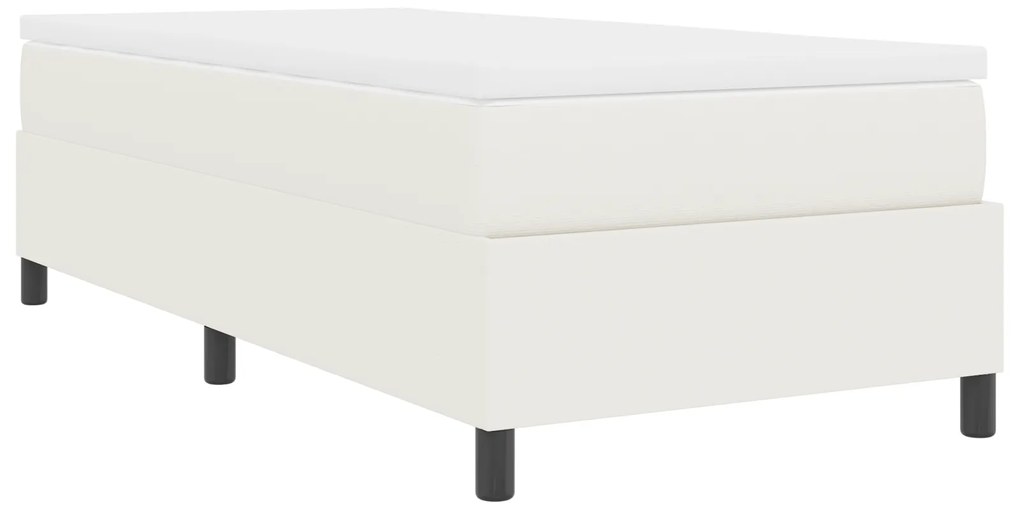 Cama Box Spring com Colchão Creme 100x200 cm Tecido de Corduroy
