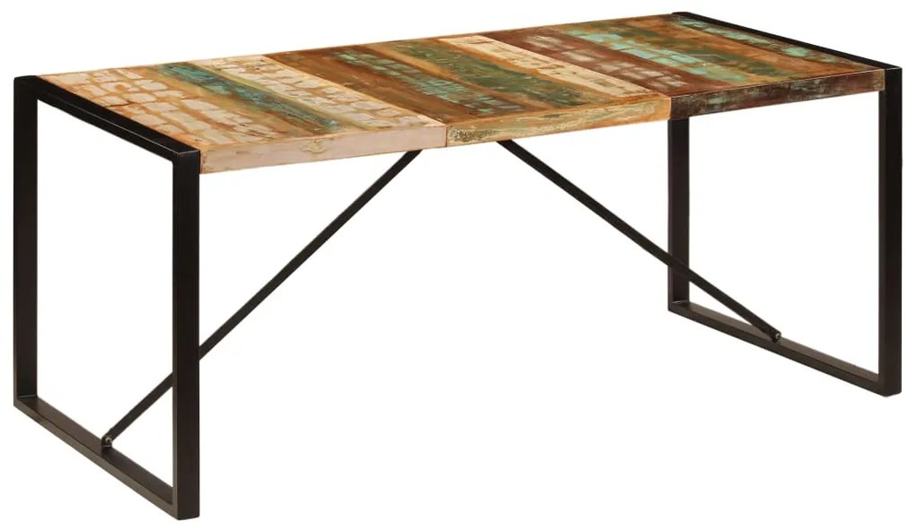 Mesa de jantar 180x90x75 cm madeira recuperada maciça