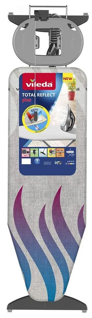 Tábua de Engomar Vileda Total Reflect Plus Cinzento Aço inoxidável (130 x 44 cm)