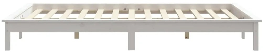 Estrutura de cama 160x200 cm pinho maciço branco
