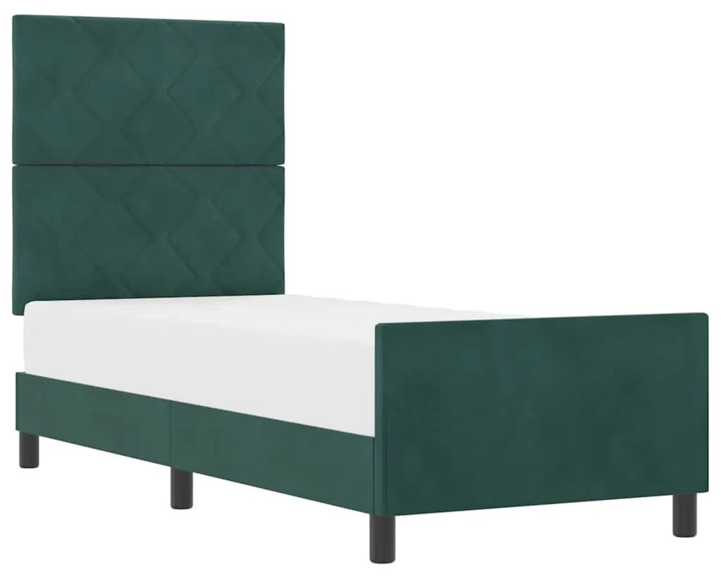 Cama vidaXL Verde Escuro 80x200 cm Veludo