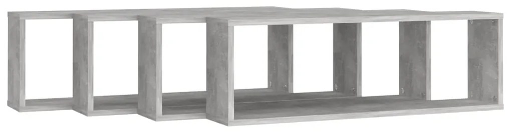 Estantes parede cúbicas 4pcs derivados de madeira cinza cimento