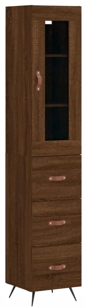 Armário alto 34,5x34x180cm madeira processada carvalho castanho