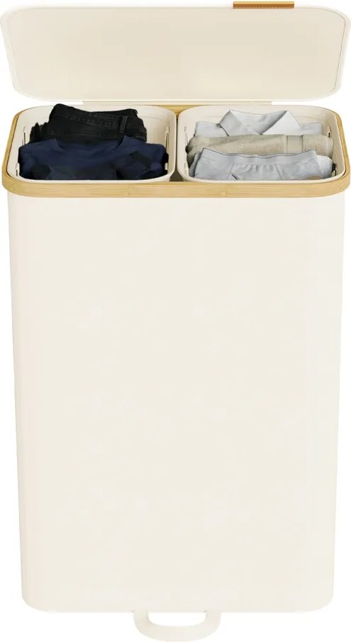 Cesto da roupa suja com tampa 150L 52 x 38,5 x 75 cm Creme