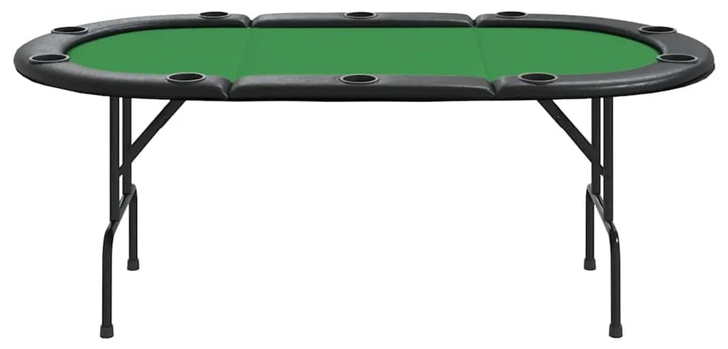 Mesa de póquer dobrável 10 jogadores 207x106x76 cm verde