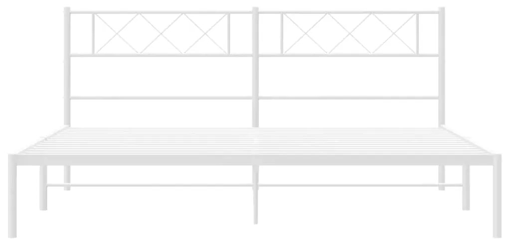Estrutura de cama com cabeceira 193x203 cm metal branco