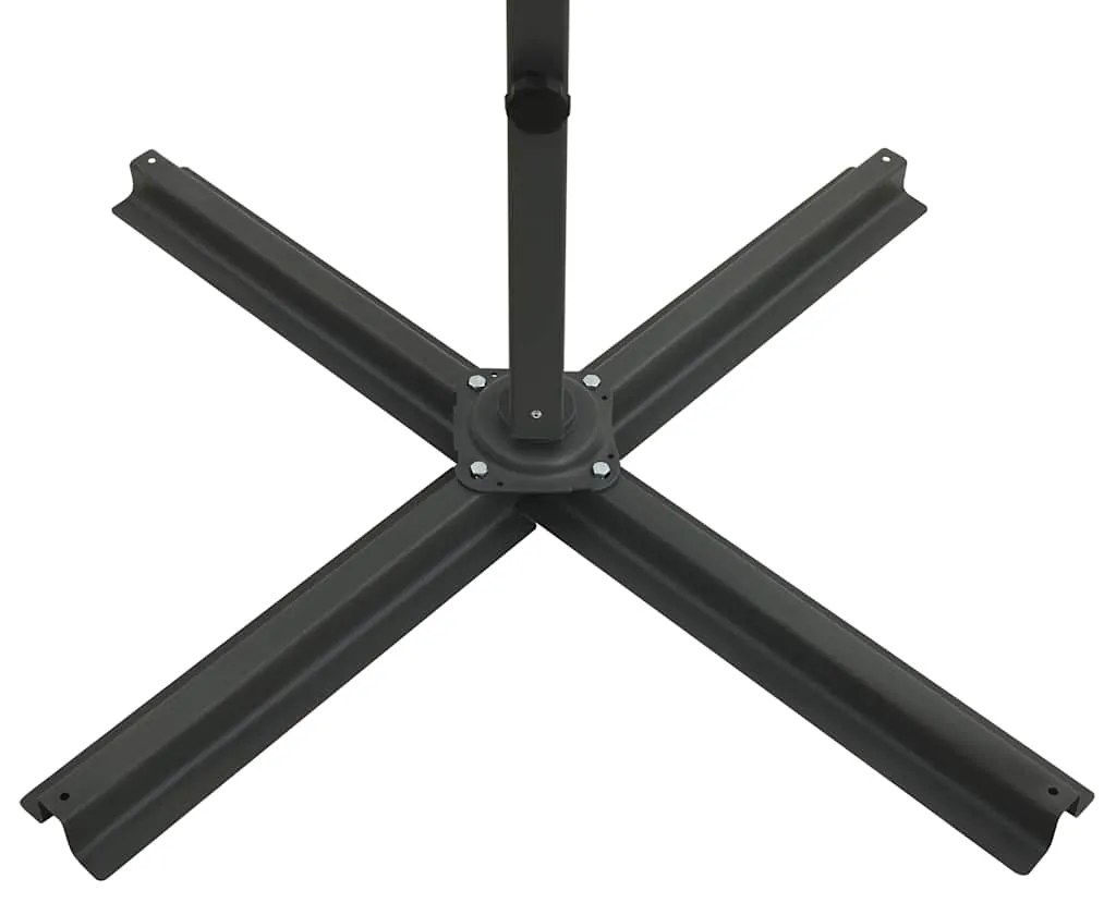 Guarda-sol jardim cantilever c/ poste e luzes LED 300 cm bordô