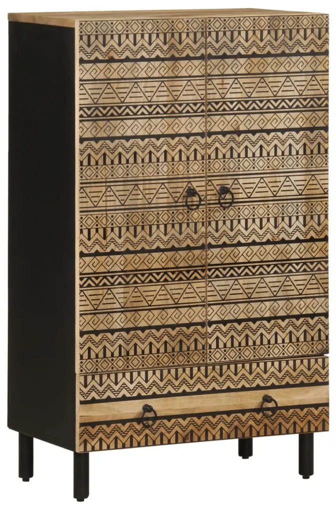 vidaXL Armário alto 60x33,5x110 cm madeira de mangueira áspera maciça