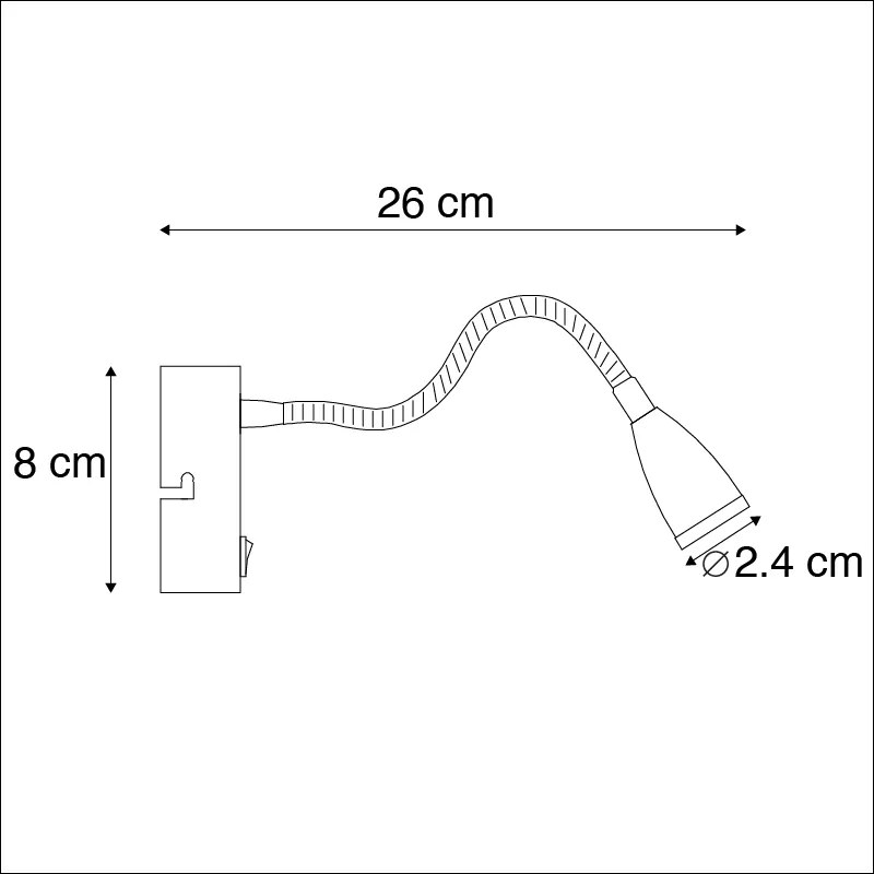 Candeeiro de parede moderno e flexível LED preto - Flex Moderno