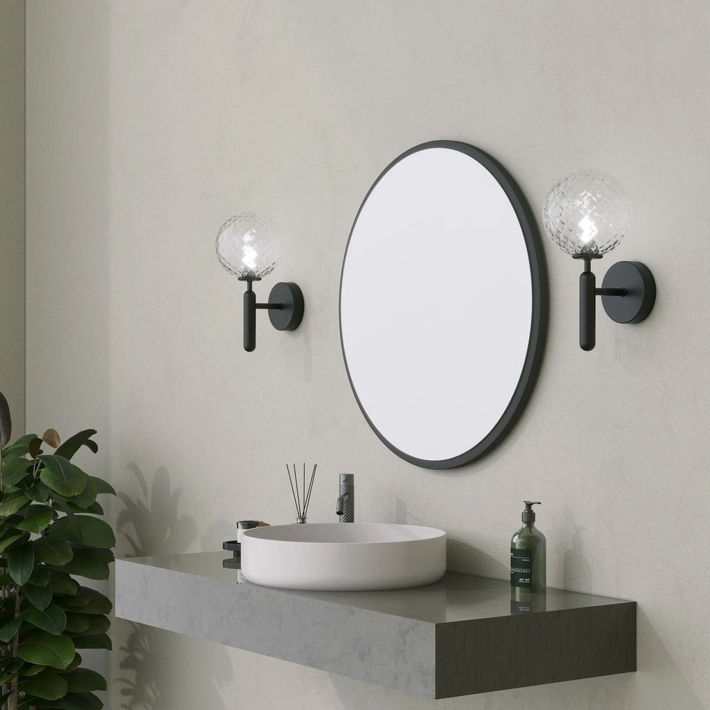 Espelho Decorativo Yuvarlak – Preto – 60 cm