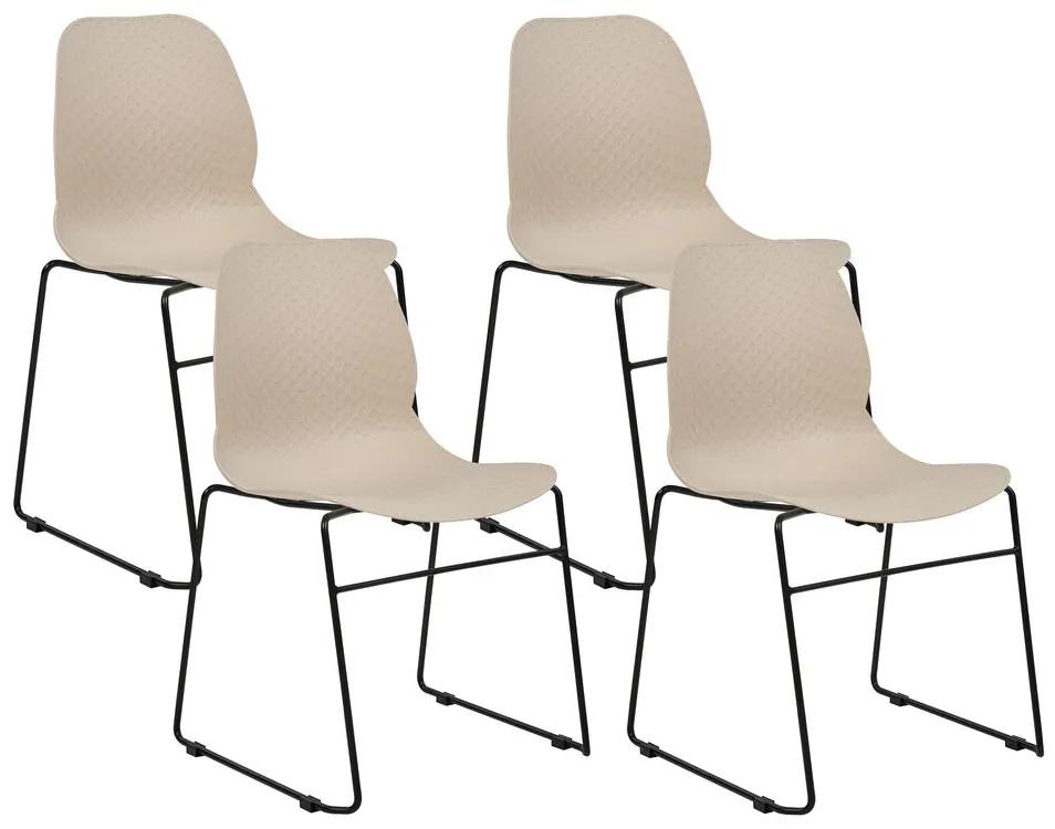 Conjunto de 4 cadeiras de jantar cremes PANORA Beliani