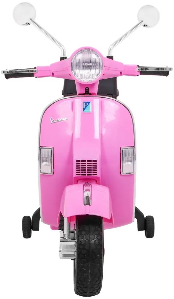 Vespa elétrica para Crianças 12V Scooter, Rodas Espuma EVA assento couro ecológico Rosa