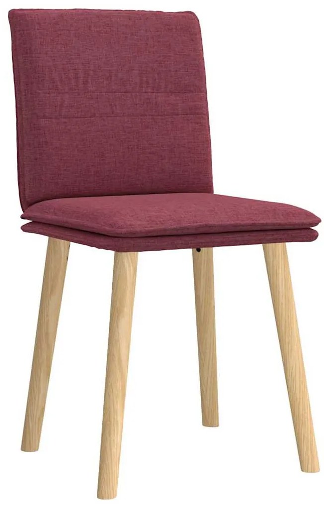 Cadeiras de jantar 2 pcs tecido vermelho tinto