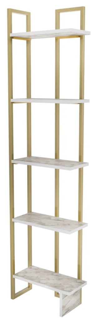 Estante Alice – Branco e Dourado – 45,2x21,6x180 cm