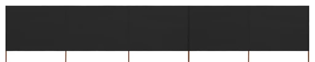 Para-vento com 5 painéis em tecido 600x160 cm preto