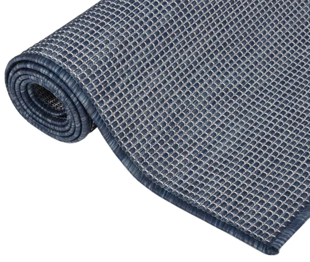 Tapete de tecido plano para exterior 160x230 cm azul