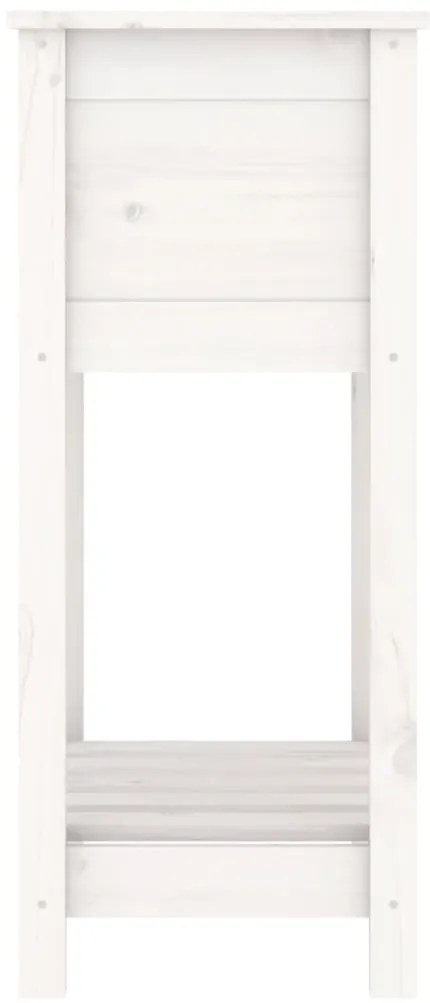 Vaso/floreira com prateleira 54x34,5x81 cm pinho maciço branco