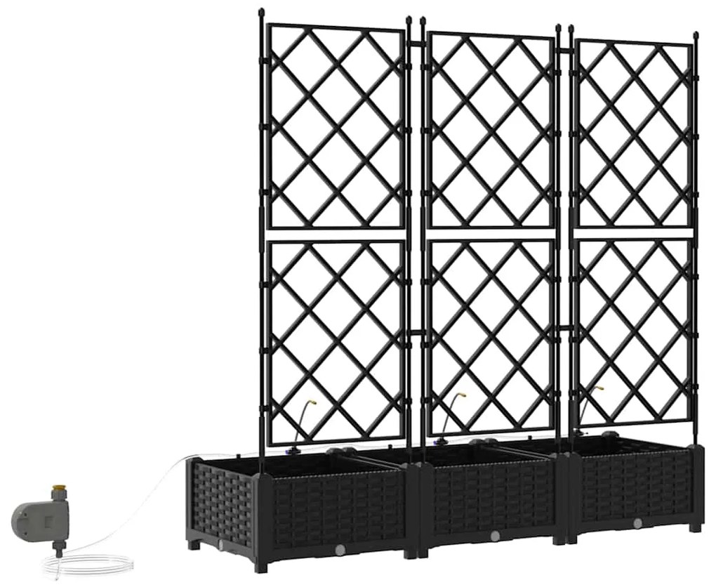 Jardineiras de Jardim 1 pc Preto 120 x 40 x 126 cm Plástico
