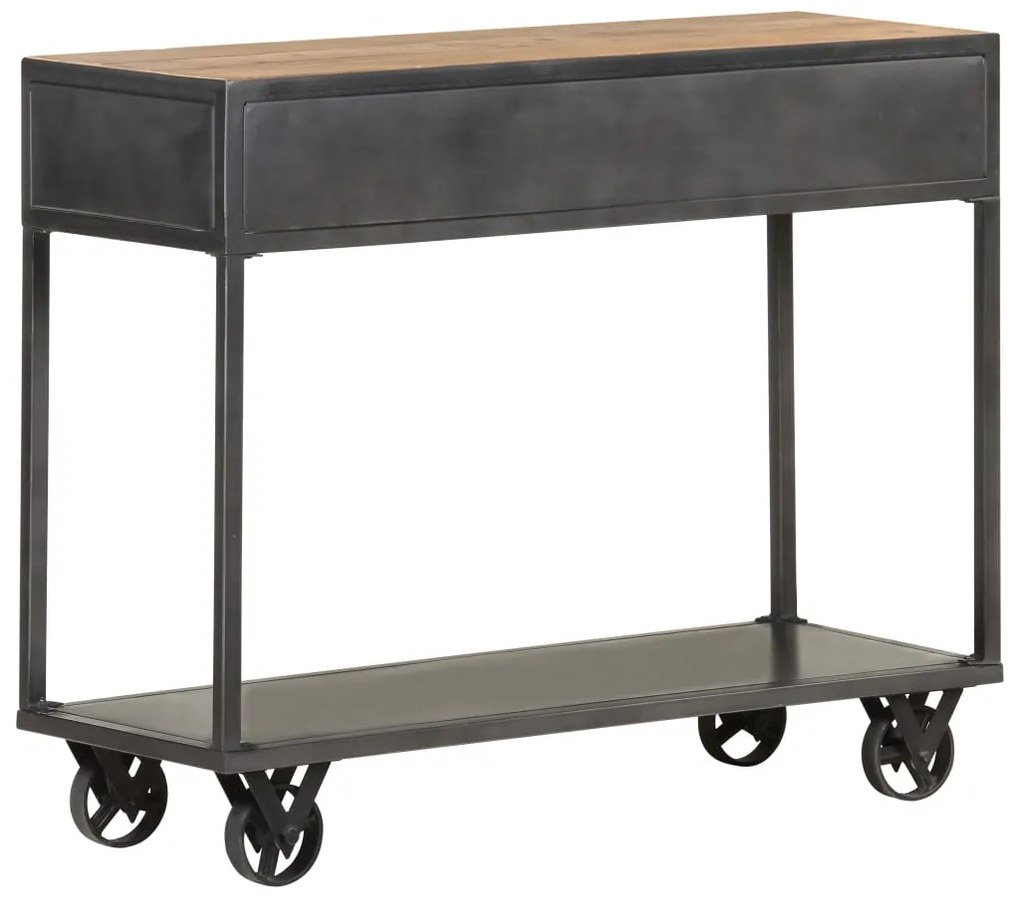 Mesa consola 90x35x74 cm madeira recuperada maciça