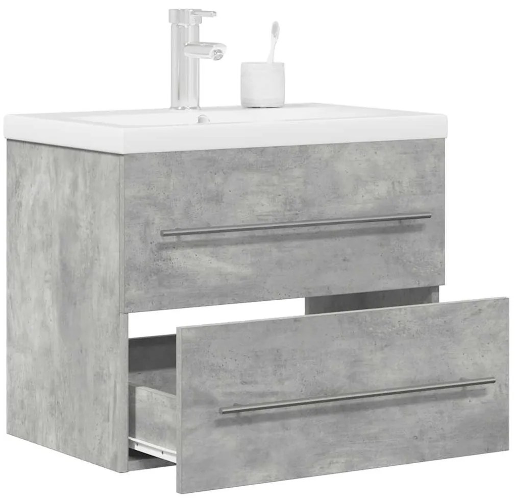 vidaXL 2 pcs conj. móveis casa banho derivados madeira cinza cimento