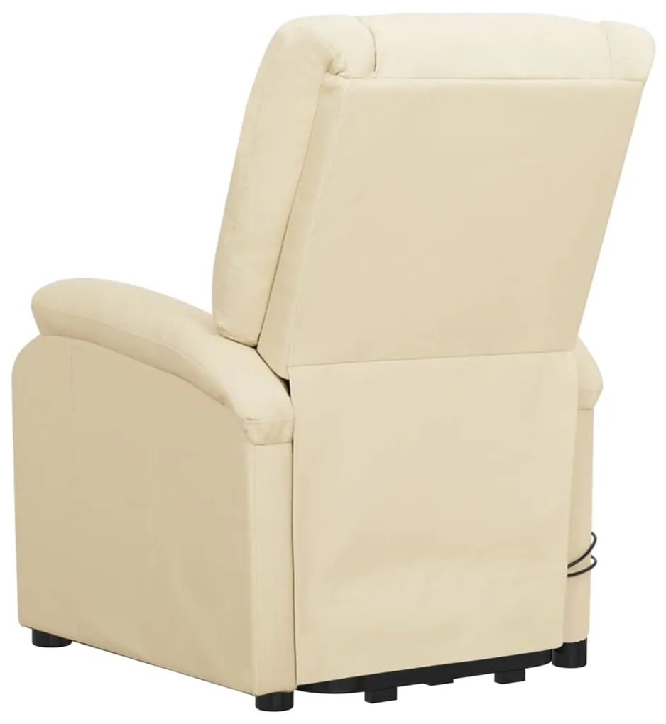 Poltrona de massagens elevatória couro artificial cor creme