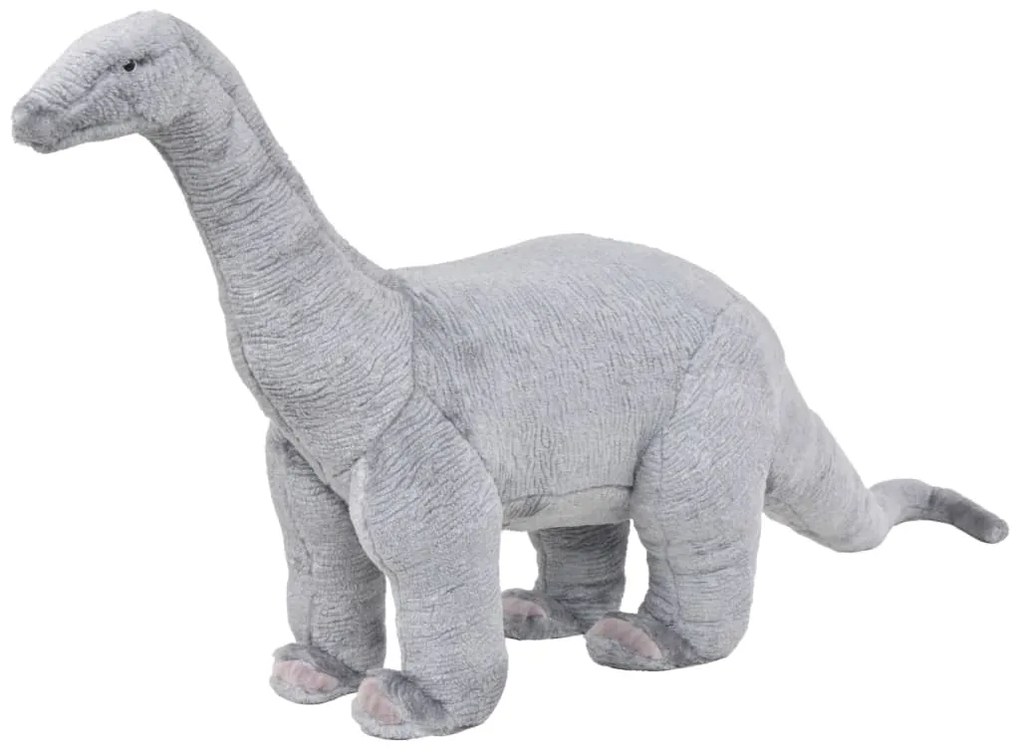 vidaXL Brinquedo de montar dinossauro braquiossauro peluche cinza XXL