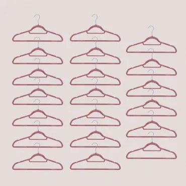 Pack De 20 Cabides Em Veludo Palou Terracotta Mousse - Sklum
