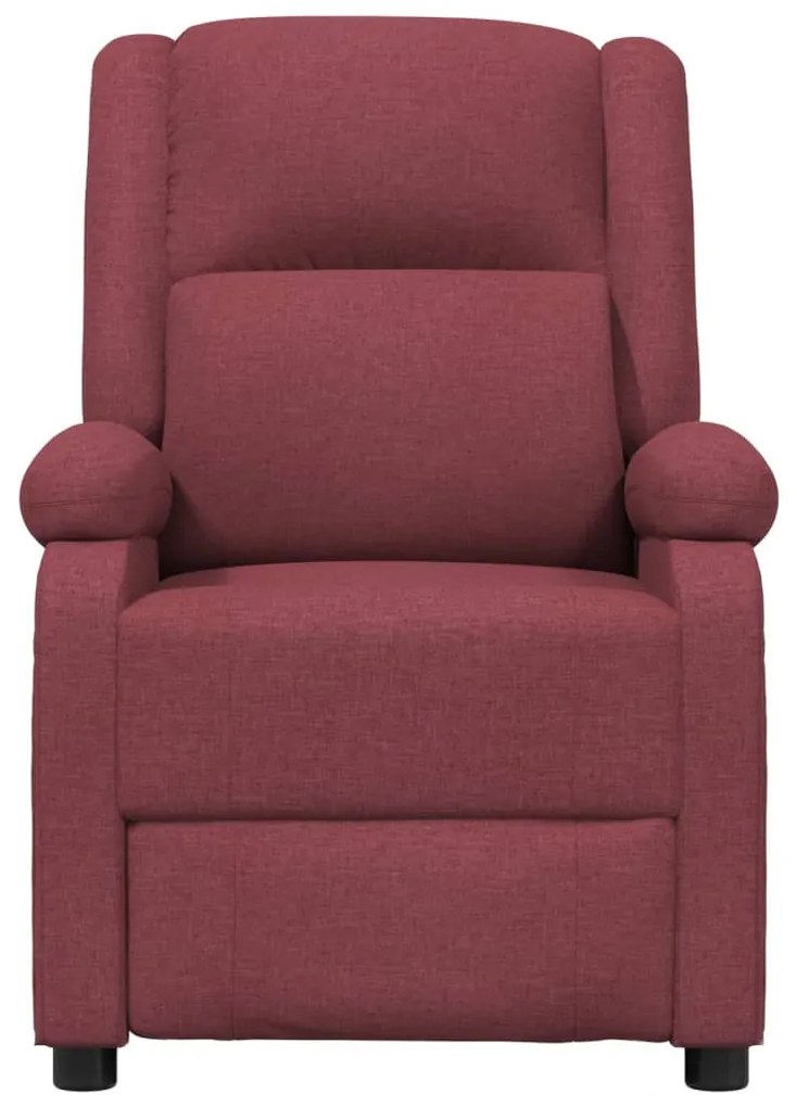 Poltrona elétrica reclinável tecido vermelho tinto