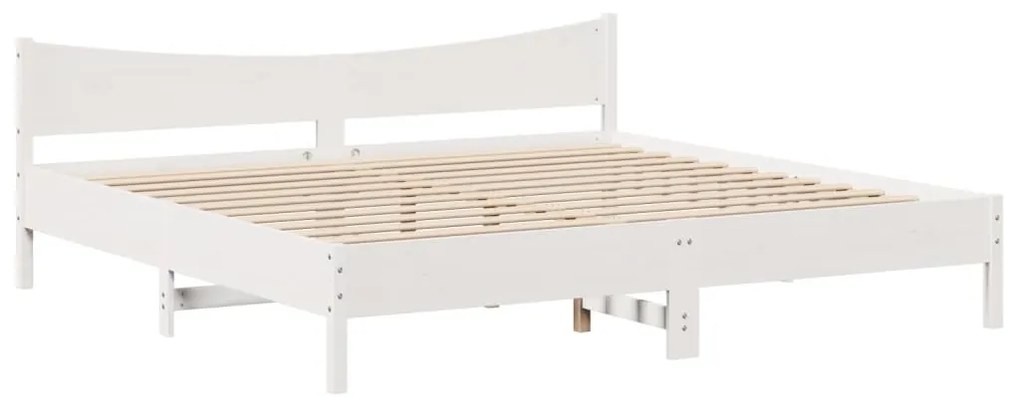 Estrutura de cama com cabeceira 180x200cm pinho maciço branco