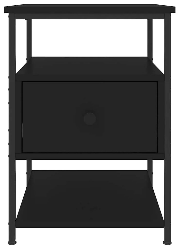 Mesas de cabeceira 2pcs 40x42x56 cm derivados de madeira preto