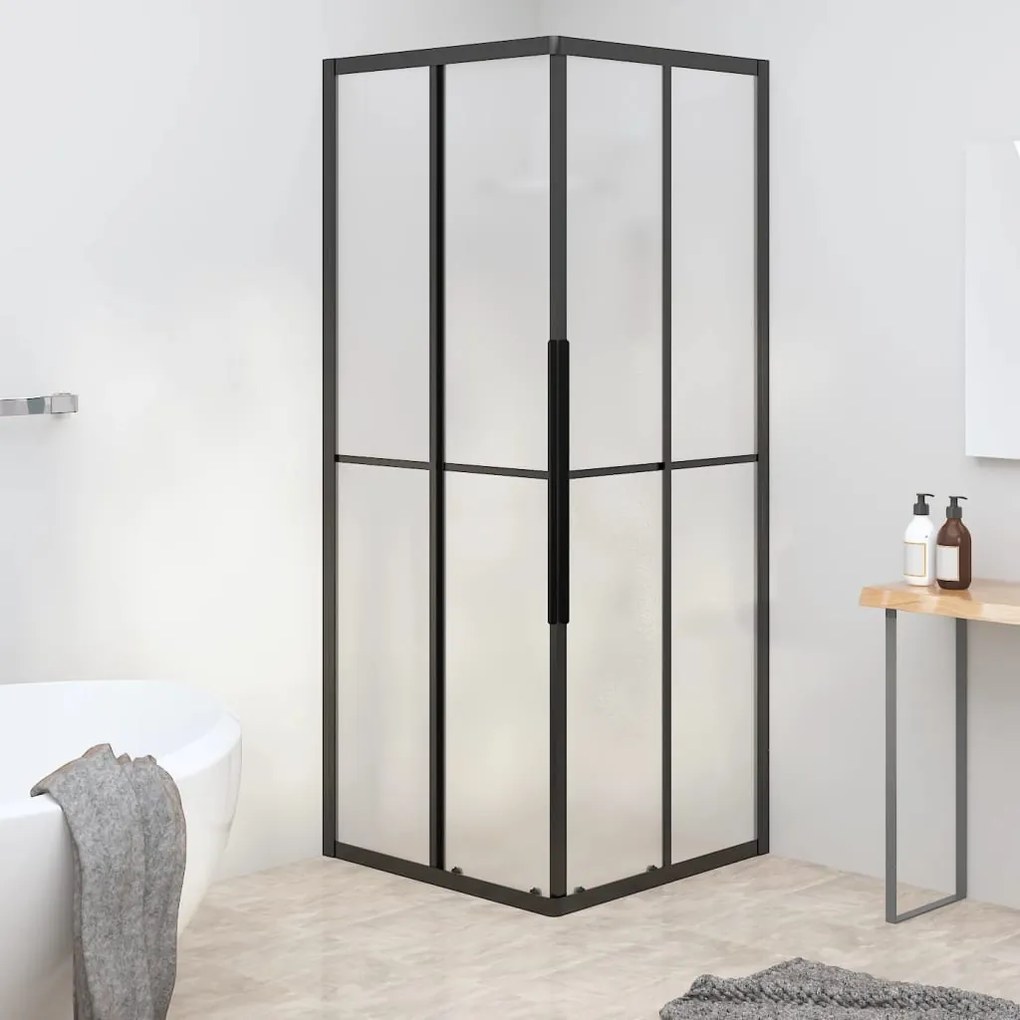 Cabine de duche ESG opaco 80x80x180 cm preto