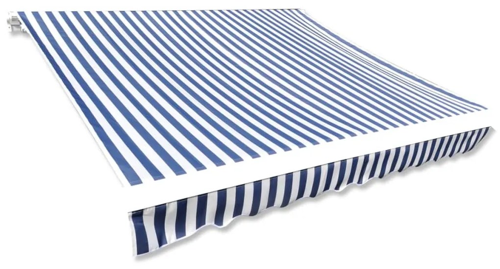 vidaXL Lona para toldo azul e branco 450x300 cm