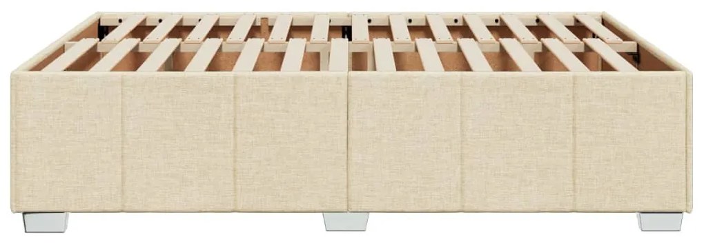 Estrutura de cama sem colchão 140x190 cm tecido cor creme