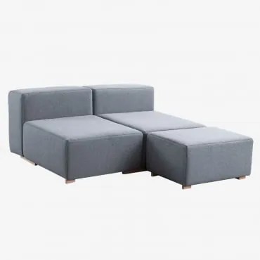 Sofá Modular Chaise Longue De 3 Peças Robert Cinzento - Sklum
