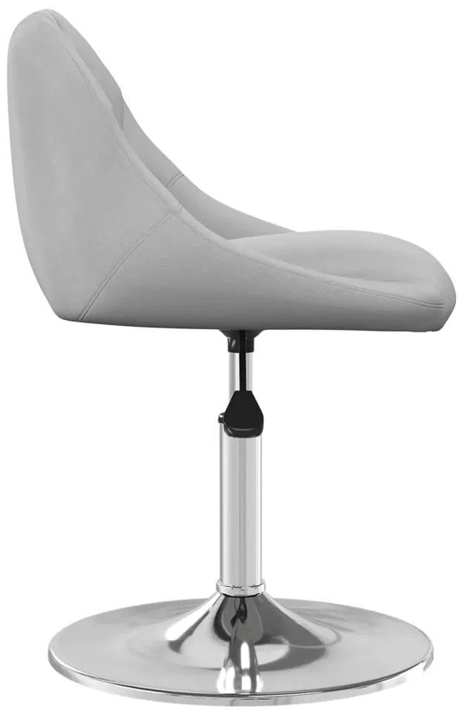 Cadeiras de jantar giratórias 2 pcs veludo cinzento-claro
