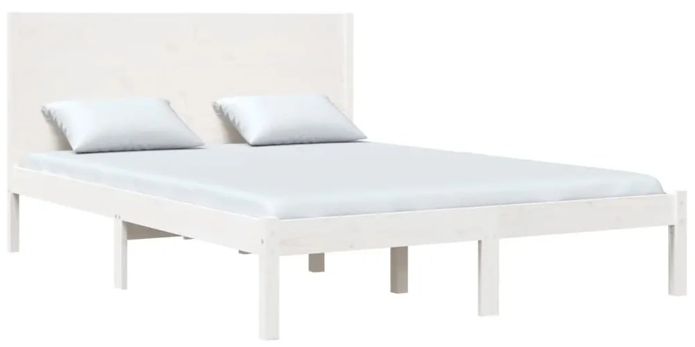 Estrutura de cama 120x200 cm pinho maciço branco