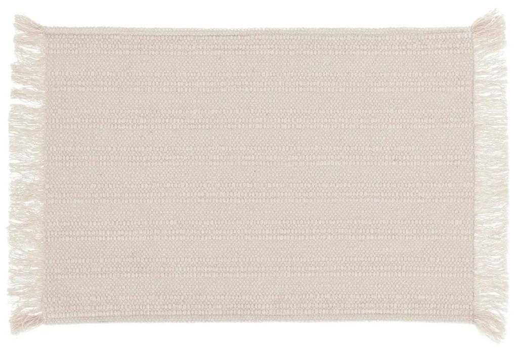 Kave Home - Set Aicha de 2 individuais 100% algodão franjas bege 35 x 50 cm