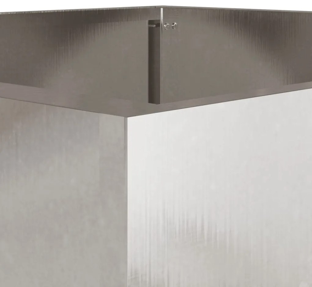 Vasos/floreiras 2 pcs 49x47x46 cm aço inoxidável prateado