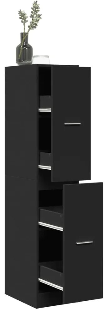 vidaXL Armário boticário 30x41x144,5 cm derivados de madeira preto