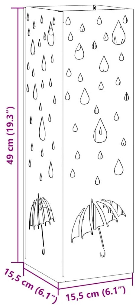Suporte para Guarda-chuva Antracite Metal Padrão