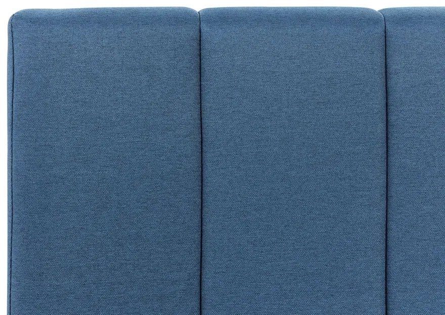Cama de casal com arrumação em tecido azul 160 x 200 cm DREUX Beliani