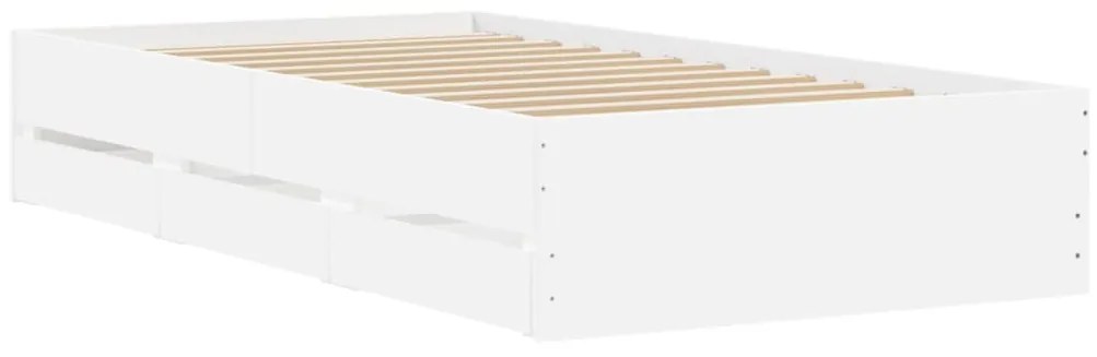 Estrutura cama c/ gavetas 90x190 cm derivados de madeira branco