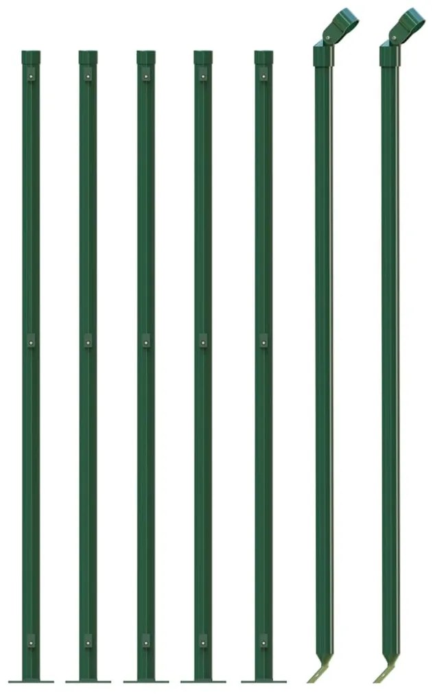 Cerca de malha de arame com flange 0,8x10 m verde