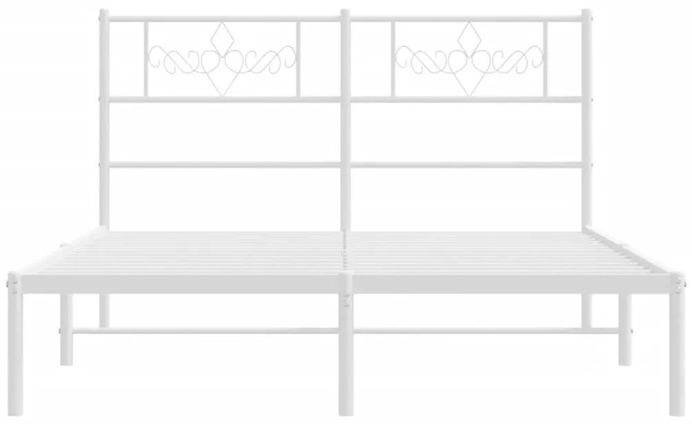 Estrutura de cama com cabeceira 140x200 cm metal branco