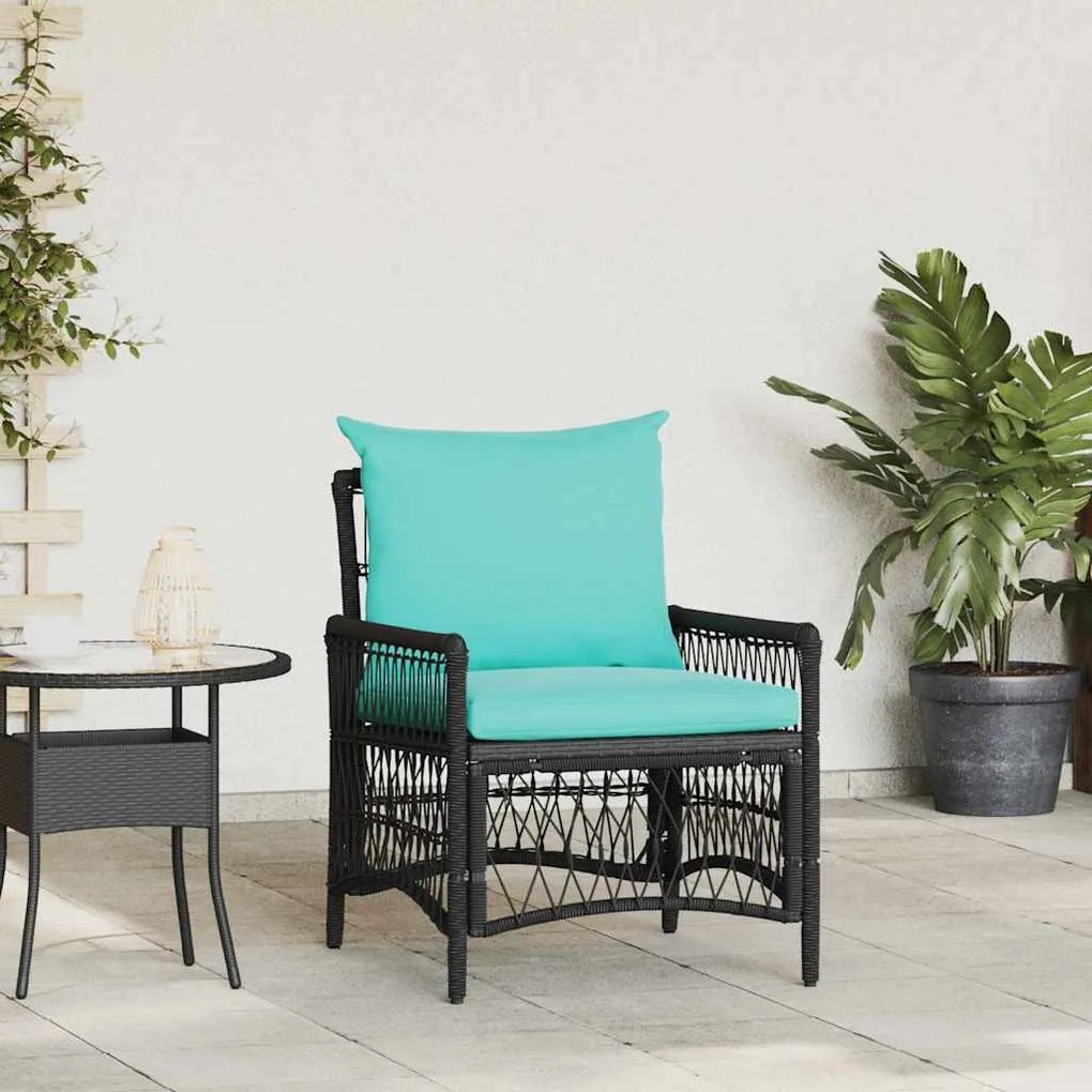 vidaXL Cadeira de Jardim Preto 60 x 70 x 78cm vime PE